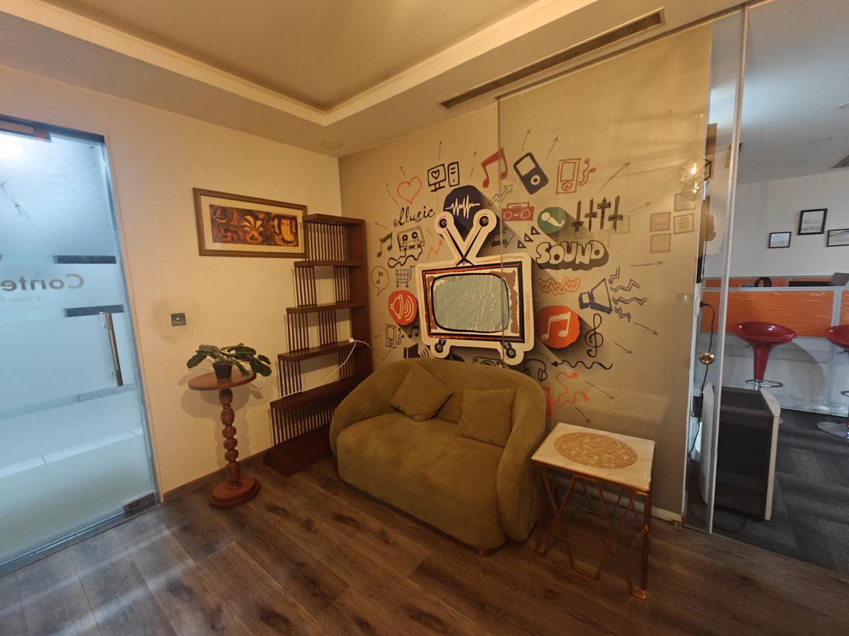 Content Studio waiting area — comfortable lounge space for guests, Gurugram